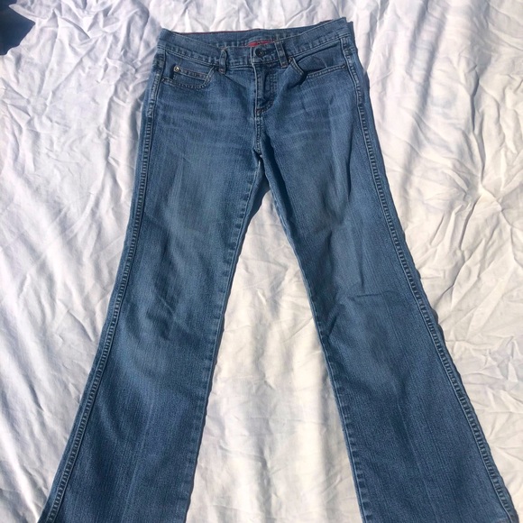 Blue base waist jeans (flared bottom) - Picture 2 of 5